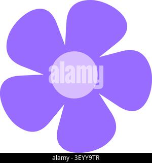 Lila Blütenblatt Blume Symbol, Isolierte Dekorative Blumen Vektor Illustration Stock Vektor