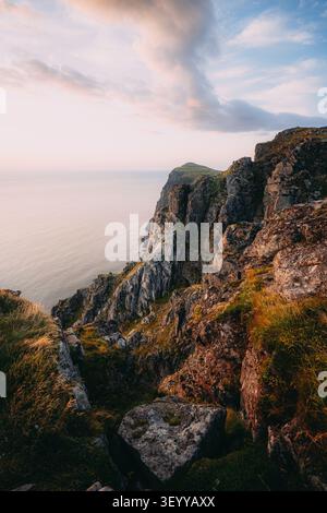 Haus, Strand, Trollfjord, Lofoten, Norwegen Stockfoto