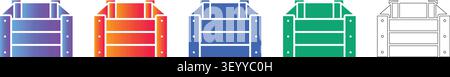 Open Wooden Crate Icons for Logistics and Shipping Band 25156 Stock Vektor