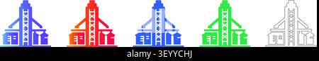 Detailed Drilling Rig Icons for Complex Energy & Infrastructure Projects Band 25252 Stock Vektor