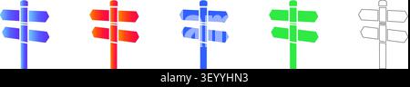 Richtungssymbole in Gradient and Line Art Band 26066 Stock Vektor