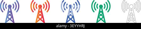 Telekommunikations-Signalturm-Symbole vol 26101 Stock Vektor