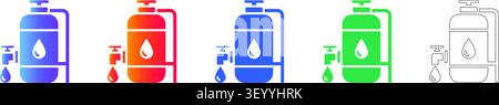 Symbole für Wasserspender und Wasserhahn Gradienten vol 26103 Stock Vektor