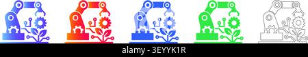 Industrielle Roboterarmherstellung Icons vol 26337 Stock Vektor