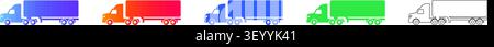 Logistics Semi Truck Icons in Gradient and Line Art Band 26358 Stock Vektor