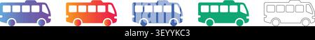Transport Bus Icons for Travel and Pendler Services vol 26392 Stock Vektor