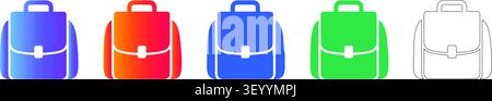 Business Aktenkoffer Symbolsatz in Verlaufs- und Gliederungsstilen vol 26623 Stock Vektor