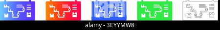 Logistics Route Map Board Icons vol 26639 Stock Vektor