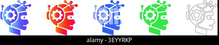 Artificial Intelligence Robot Head Symbolsatz Band 27020 Stock Vektor