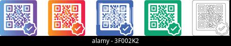 Verifizierte QR-Code-Symbole vol 27810 Stock Vektor