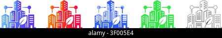 Sustainable City Infrastructure Icons vol 28276 Stock Vektor