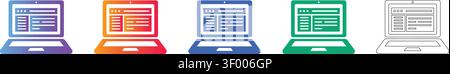 Satz von Symbolen für die Laptop-Schnittstelle in mehreren Formaten vol 28423 Stock Vektor