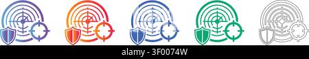 Cyber Security Target Icons Set vol 28476 Stock Vektor