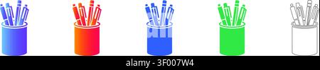 Buntes Gradient Stifthalter Set Illustration Band 28613 Stock Vektor