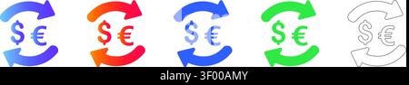 Money Conversion Icons vol 29042 Stock Vektor