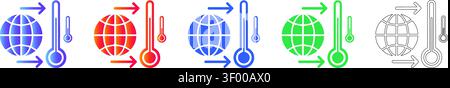 Symbolsatz globaler Klimawandel Band 29092 Stock Vektor
