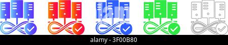 DevOps Infinity Server Network Icons vol 29158 Stock Vektor