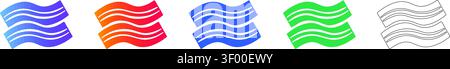Bacon Slices Food Symbol Set Band 29670 Stock Vektor