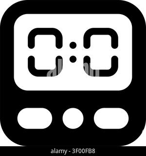 Food Timer Symbol, Küche, Kochen, Alarm, Uhrzeit, Uhr, Stoppuhr Stock Vektor