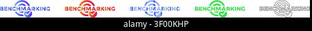 Benchmarking Performance Check Icons Set vol 30218 Stock Vektor