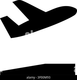 Flugzeugabflug-Symbol, Flug, Reisen, Abflug, Luftfahrzeug Stock Vektor