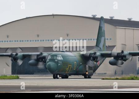 Japan Air Self-Defense Force Lockheed C-130H Hercules Militärtransportflugzeug (45–1073) der 401st Tactical Airlift Squadron Stockfoto