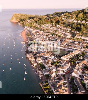 Drohnenbilder von Riverside in Shaldon, Devon Stockfoto