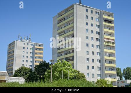 Fertigbauten, Wohnbauten, Havemannstraße, Marzahn, Stadtteil Marzahn-Hellersdorf, Berlin, Deutschland Stockfoto