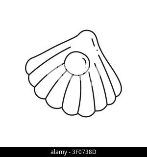Kritzelnde Illustration von Muscheln auf weißem Hintergrund Stock Vektor