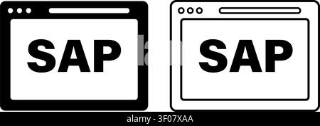 Symbolgruppe für SAP-Browser-Computer Stock Vektor