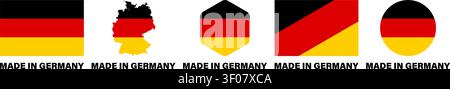 Made in Germany Flaggenaufkleber Icon Set Stock Vektor