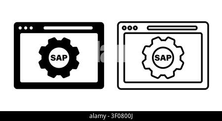Symbolgruppe für SAP-Browser-Computer Stock Vektor