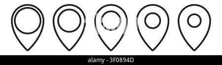 Locatin-Pin-Symbol-Set einfaches Design Stock Vektor