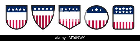 USA Aufkleber Flaggenetiketten Symbolsatz Stock Vektor