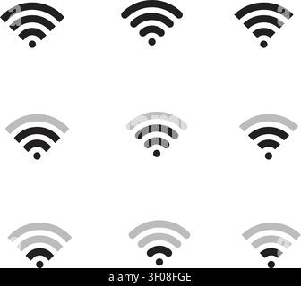 Wlan-Signal-Symbolsatz Vektorabbildung Stock Vektor