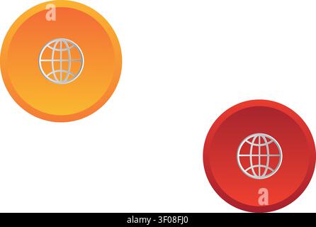 Globus-Symbole auf farbigen Kreisen Stock Vektor