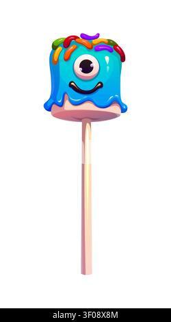 Cartoon Halloween Marshmallow süß mit süßem Gesicht Stock Vektor