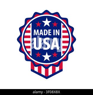 „Made in USA“-Label, „American Quality Stars“-Logo Stock Vektor