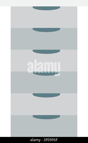 Das Symbol für den Schubladenschrank symbolisiert die Aufbewahrung von Bürounterlagen, Dokumentenorganisation, Ablagesystem, Arbeitsplatzmöbel und Verwaltungsausstattung Stock Vektor