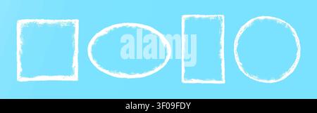 Gefrorenes Schneeis Rahmen mit frostiger Textur Overlay Vektor Illustration Set. Stock Vektor