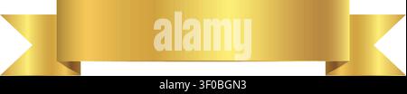 Goldfolien-Leeres-Band-Design. Dekorative Goldene-Banner-Vorlage Isolierte Vektorillustration Stock Vektor