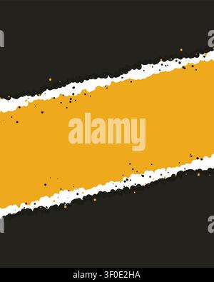 gelb-schwarzer abstrakter Hintergrund-Vektor, modernes Grafikdesign-Banner-Layout mit kantigem zerrissenem Papier und Farbspritzer-Effekt, hoher Kontrast, zeitgenössisch Stock Vektor