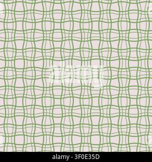 Grünes Wellenförmiges Karomuster-Raster-Vektorpattern Stock Vektor