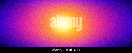 Warmer Farbverlaufshintergrund, gelber und violetter Sonnenuntergangshintergrund. Abstraktes Muster, Vektorillustration mit Rausch-Effekt, körniger Textur und verschwommenen Farben für Sommerdesign oder Sonnenaufgangsposter Stock Vektor