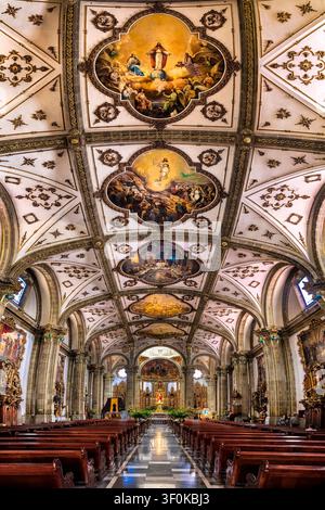 Kirche des Heiligen Johannes des Täufers in Coyoacan Stockfoto