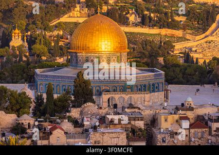 Kuppel des Felsens auf dem Tempelberg in Jerusalem Stockfoto