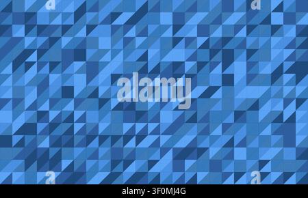 Moderner geometrischer Hintergrund mit abstrakten Blautönen in dreieckigem Mosaiklayout Stock Vektor