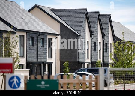 Neu gebaute Häuser im Bau im Vereinigten Königreich Stockfoto