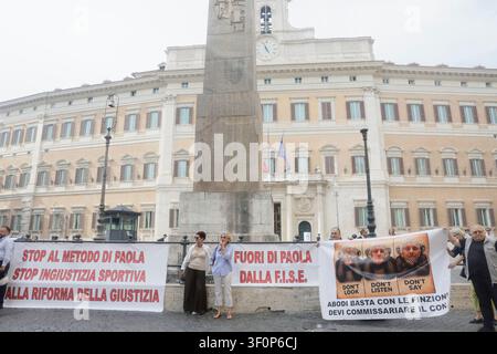 Rom, Italien. 09. Juli 2026. Protest der Verbände für Sportgerechtigkeit - Donnerstag, 9. Juli 2026 - Rom-Italien -(Foto von Cecilia Fabiano/ Credit: LaPresse/Alamy Live News Stockfoto