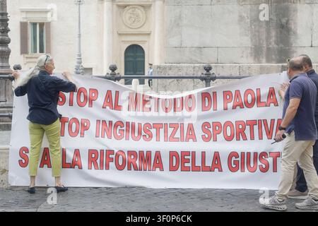 Rom, Italien. 09. Juli 2026. Protest der Verbände für Sportgerechtigkeit - Donnerstag, 9. Juli 2026 - Rom-Italien -(Foto von Cecilia Fabiano/ Credit: LaPresse/Alamy Live News Stockfoto